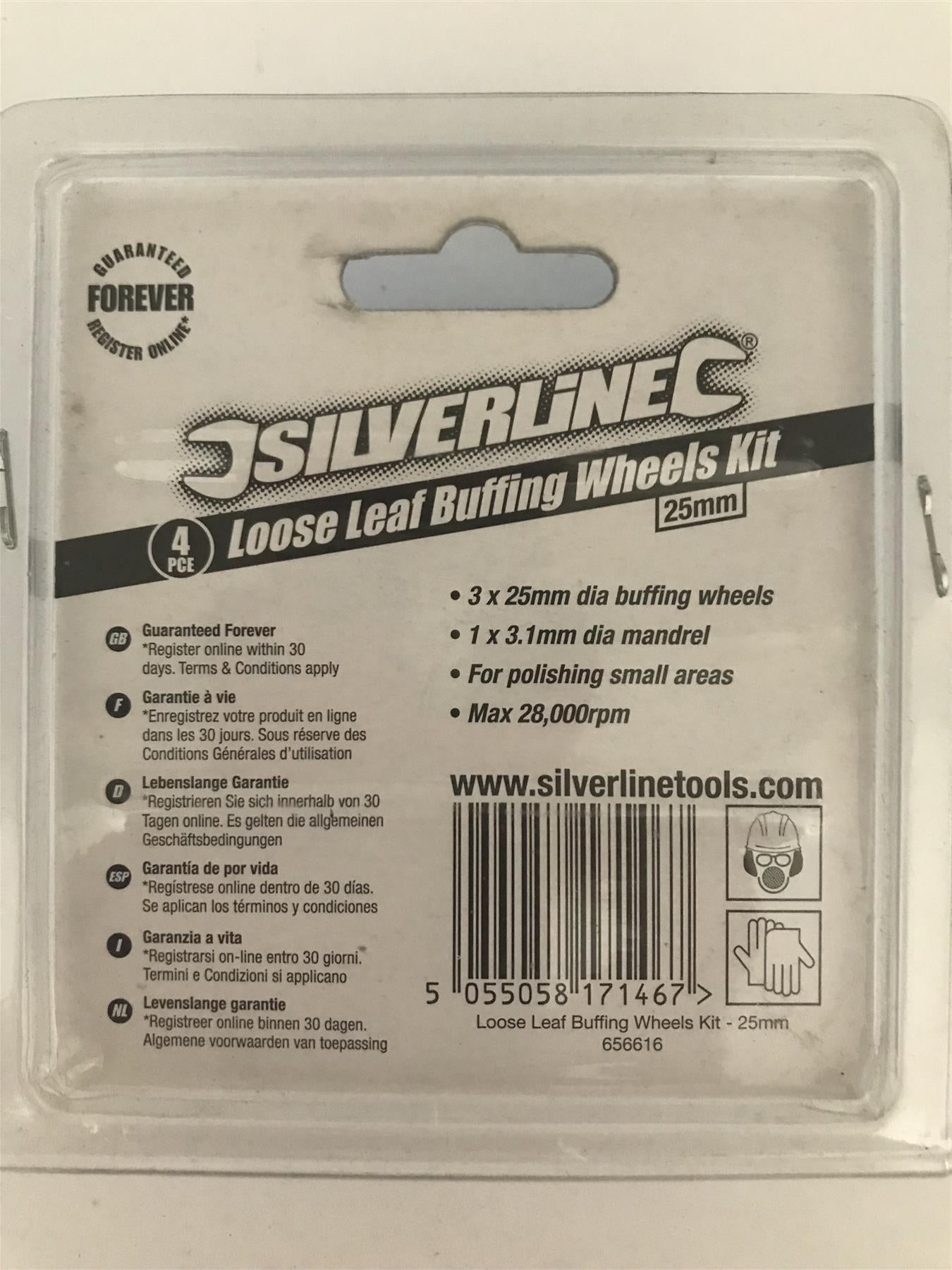 Silverline 4pc Loose Leaf Buffing Wheels Kit  25mm  656616