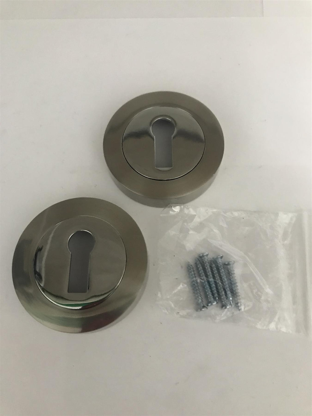 Keyhole Escutcheon Chrome Polished/Satin Nickel  IH ESC.STD.CP/SN 2 Pack