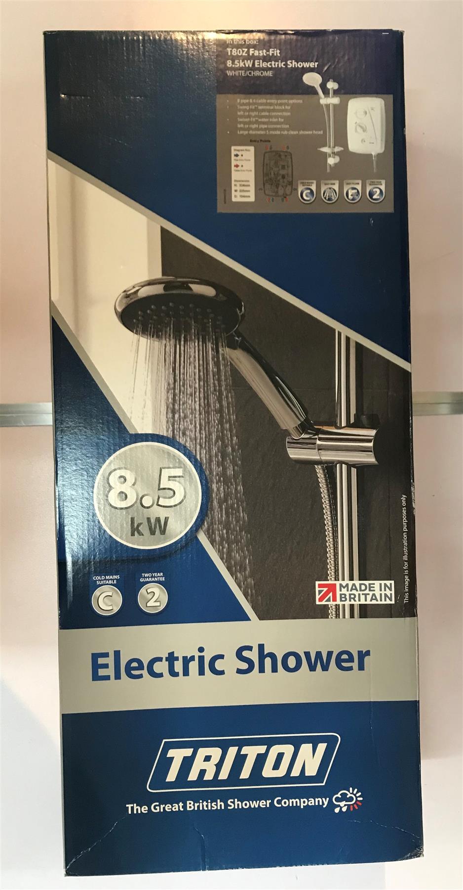 Triton T80Z White & Chrome Fast Fit Electric Shower 8.5kW   SP8008ZFF