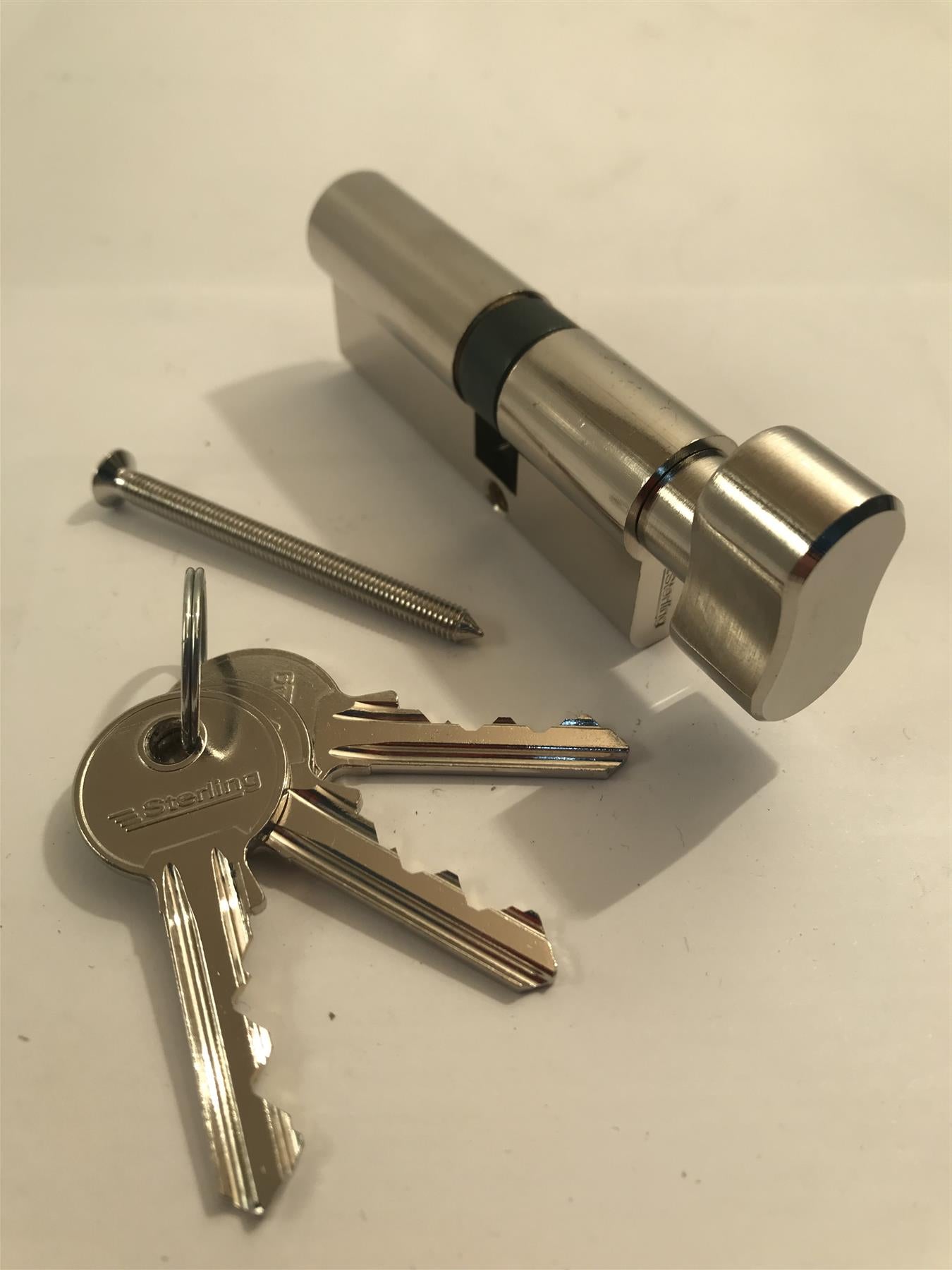 Sterling ETN3045 Euro 5 Pin Cylinder Thumb Turn 75mm (30x45), Polished Nickel
