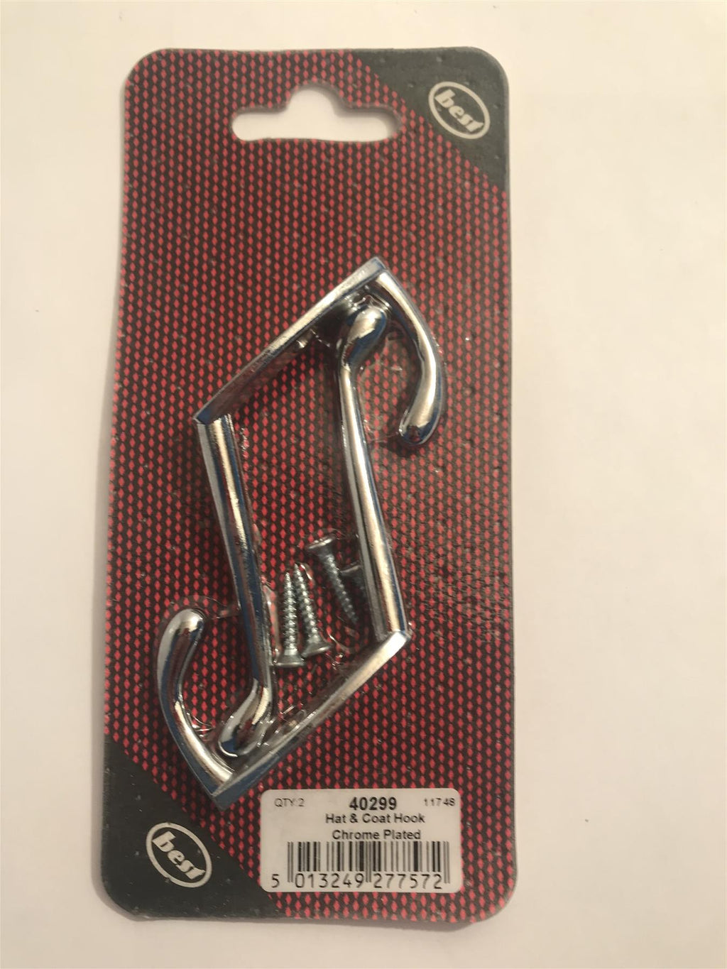 Best Hat & Coat Hook Chrome Plated  (2 Pack) 40299