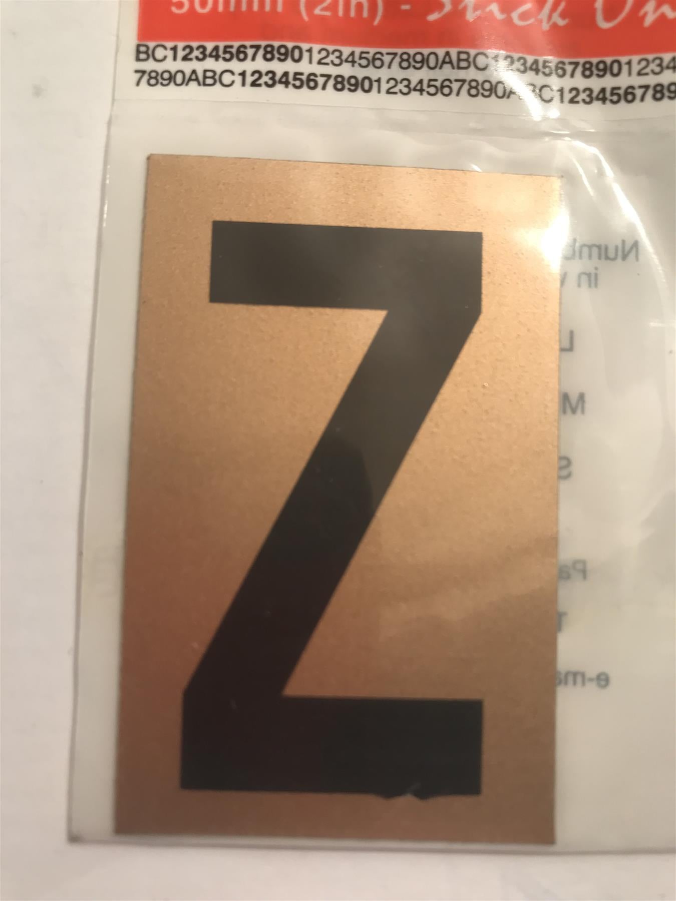 Best Gold/Black Letter Z Self Adhesive 1" x 2"