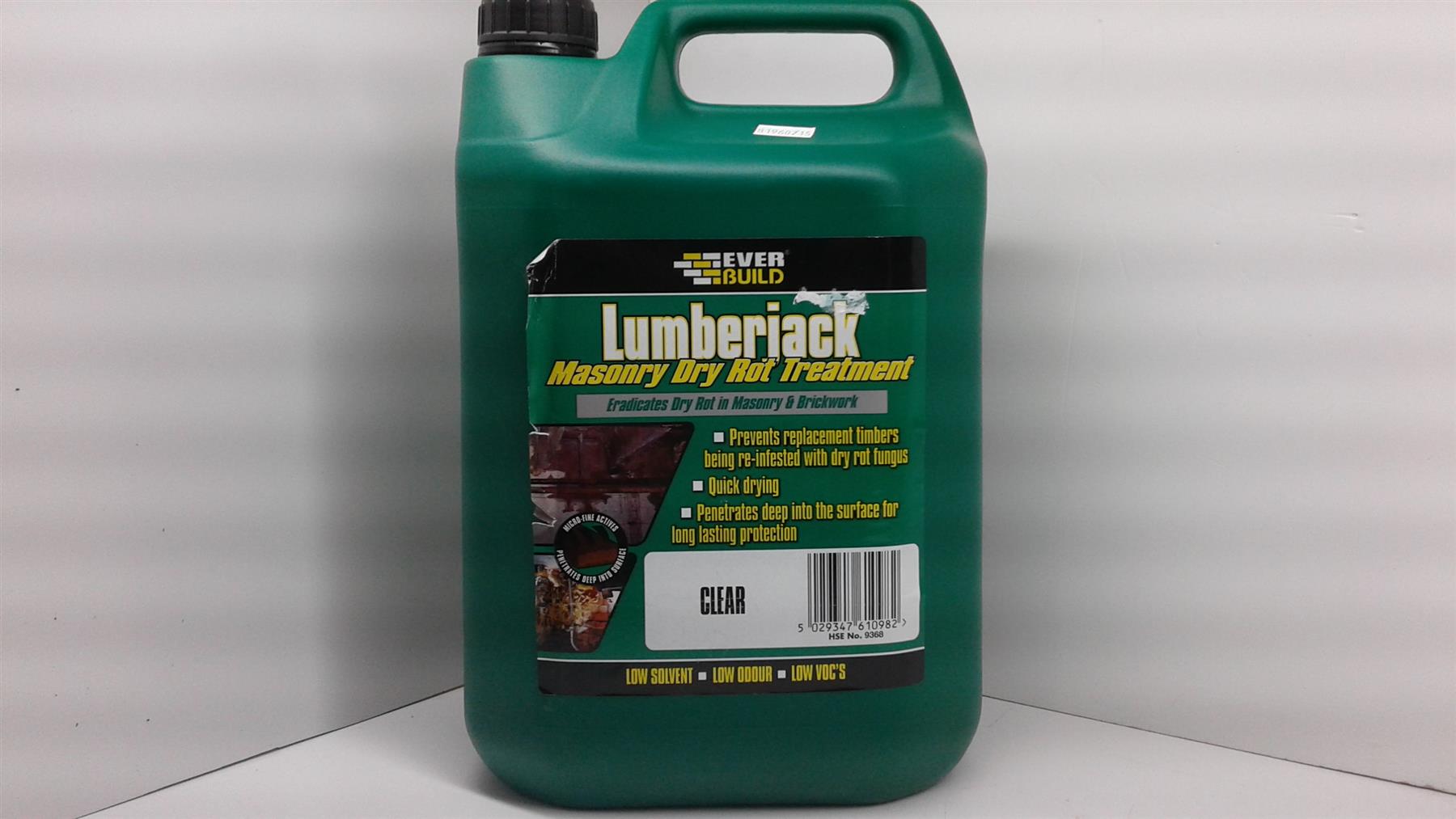 Everbuild Clear Lumberjack Masonry and Brick Dry Rot Treatment 5Ltr