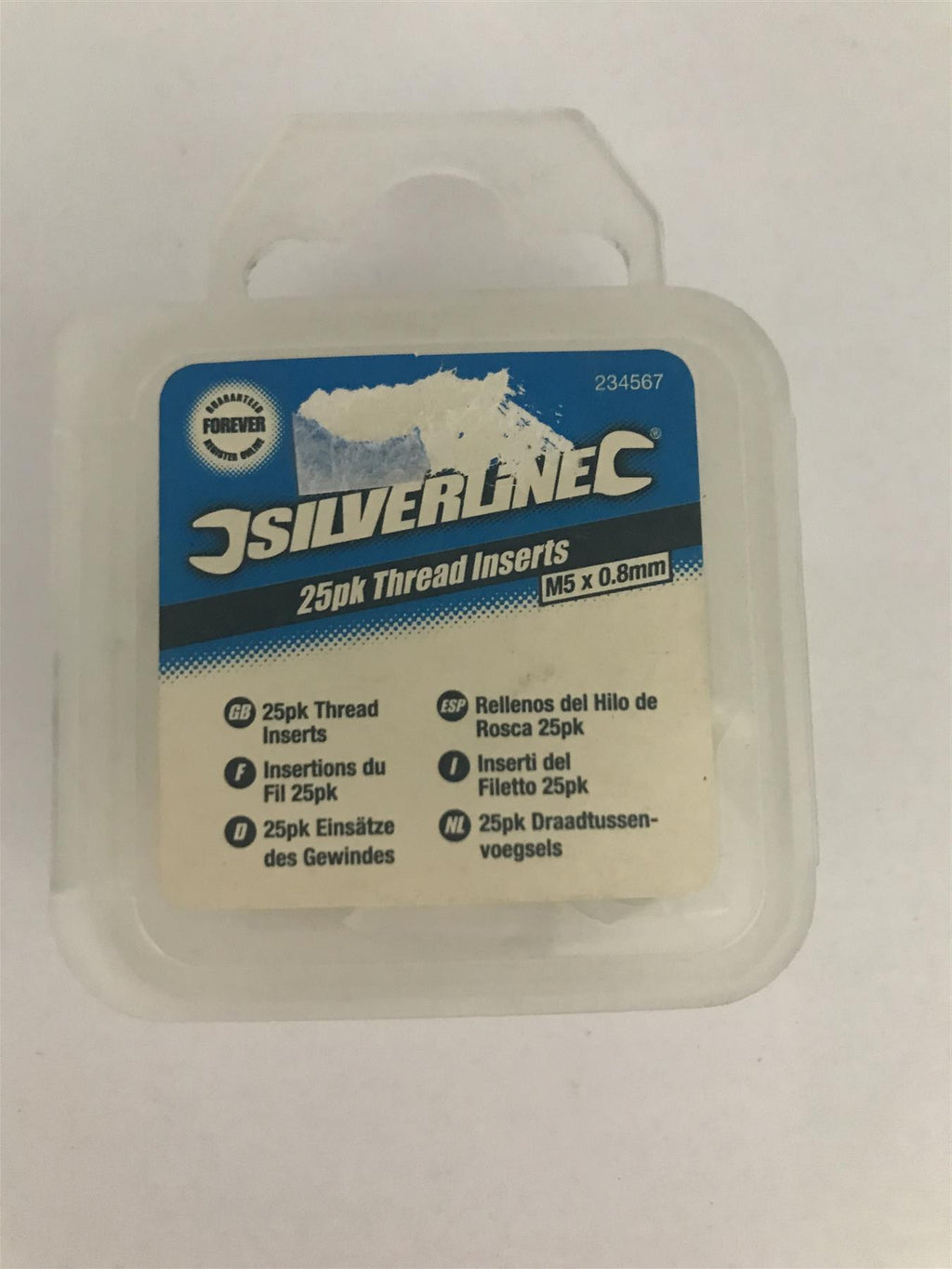 Silverline Thread Inserts M5 x  0.8mm (25 Pack)  234567