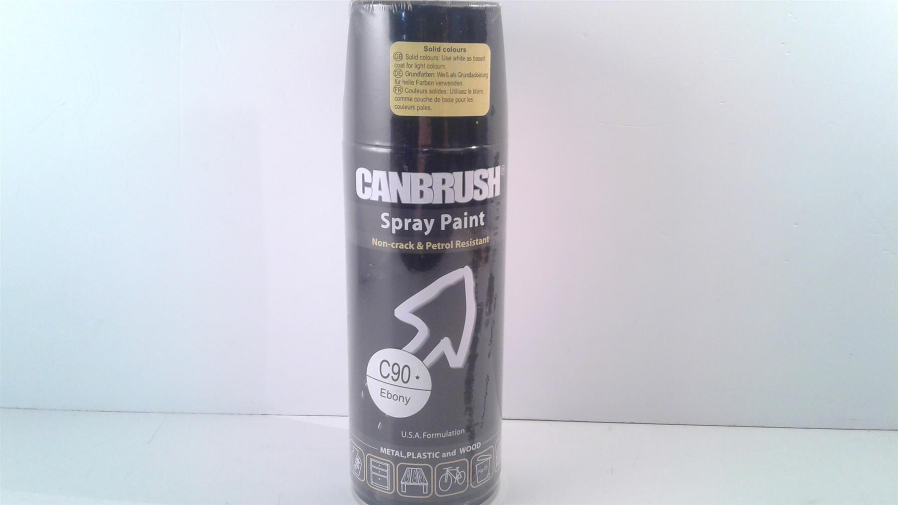 Canbrush Spray Paint C90* Ebony for metal, plastic and wood