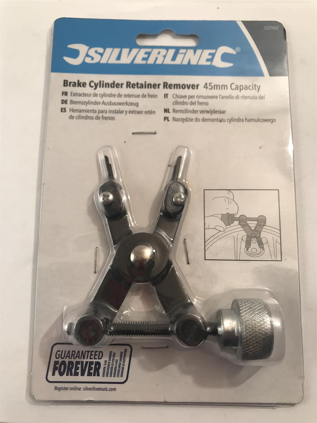 Silverline Brake Cylinder Retainer Remover 45mm Capacity  520962