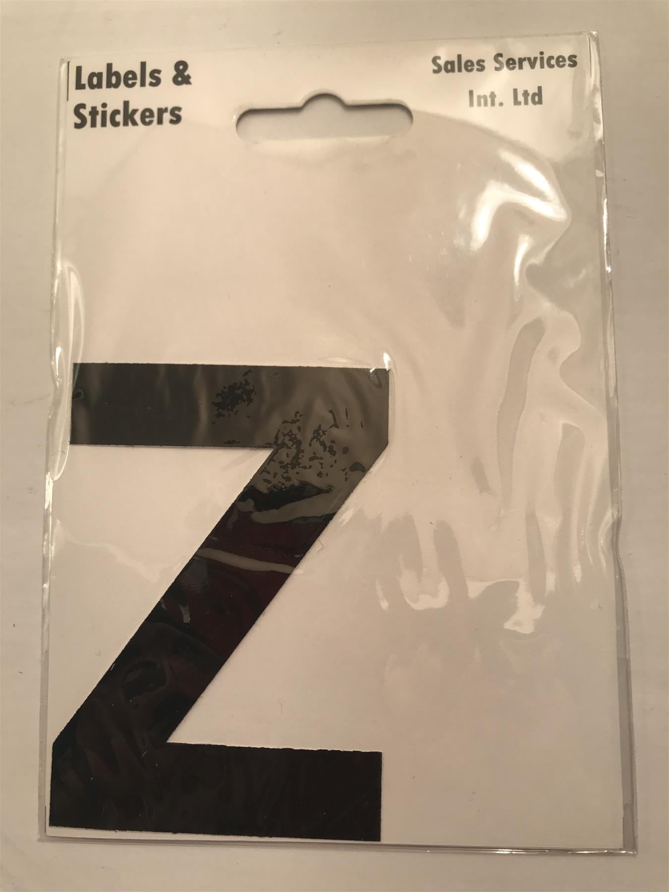 Black Letter Z Self Adhesive Waterproof Sticker 8 x 6cm