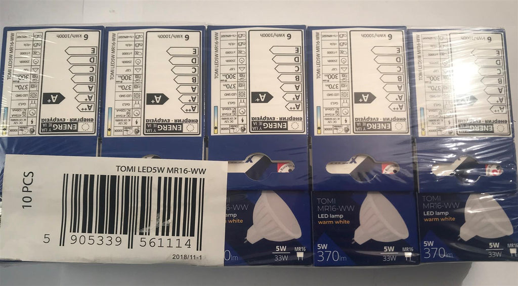 Kanlux TOMI LED 5W MR16-WW 370lm 3000k  (10 Pack)  22704