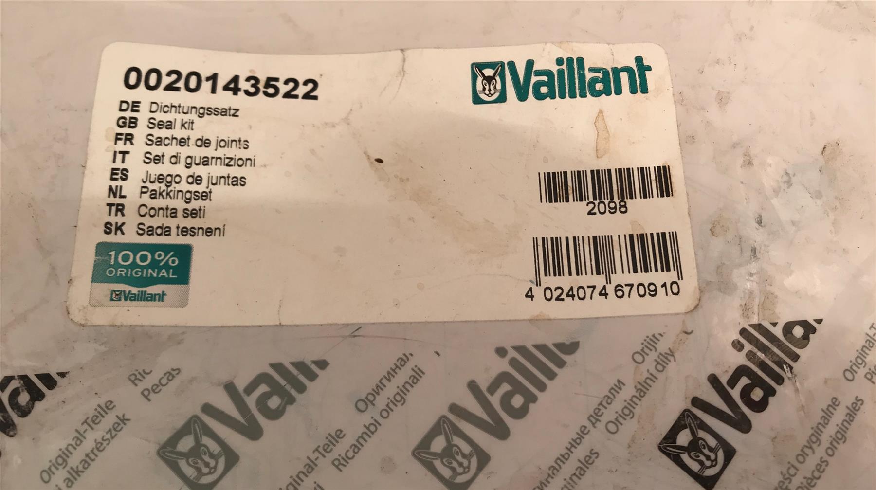 Vaillant 0020143522 Seal Kit