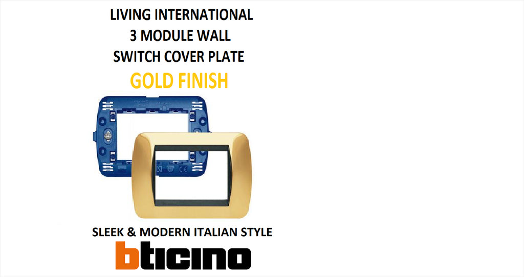 BTinco SL4803ORS WALL PLATE COVER LIVING INTERNATIONAL 3 MODULE GOLD FINISH