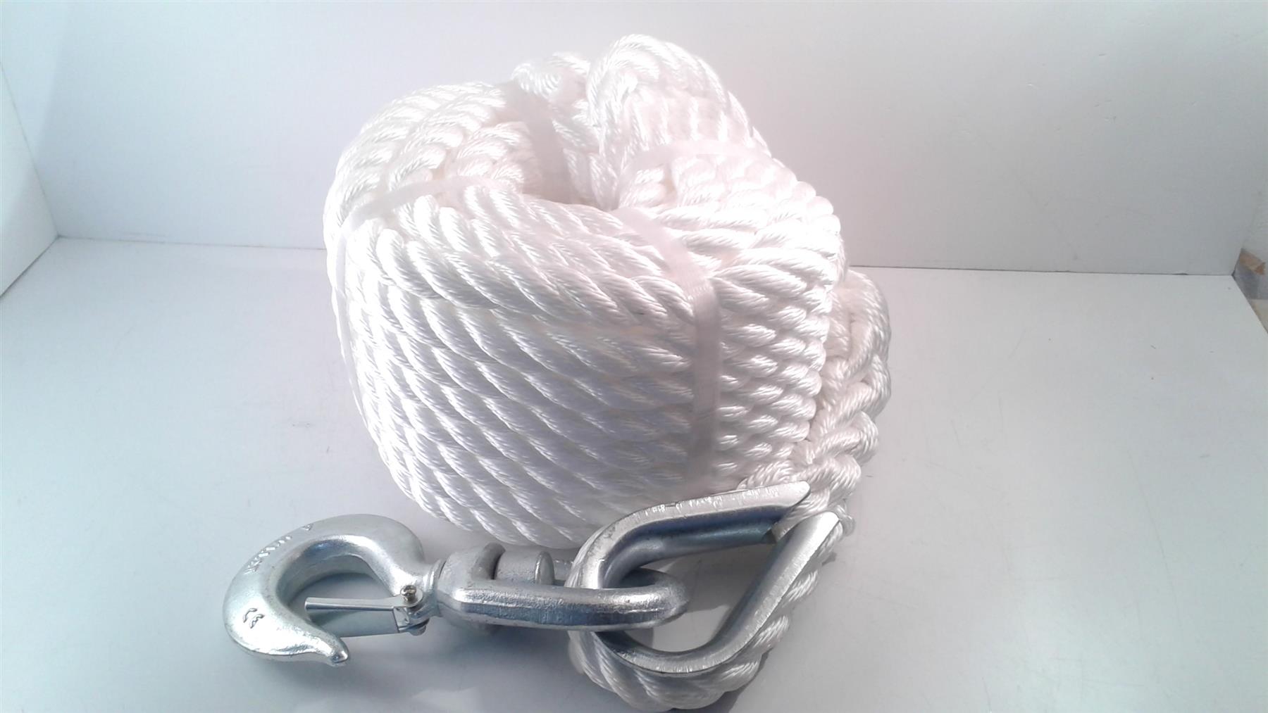 Silverline 865628 Gin Wheel Rope with Hook, White