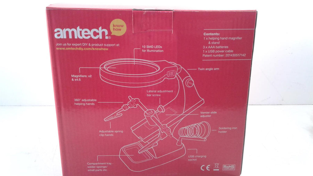 Amtech Magnifier & Stand with LED Lights