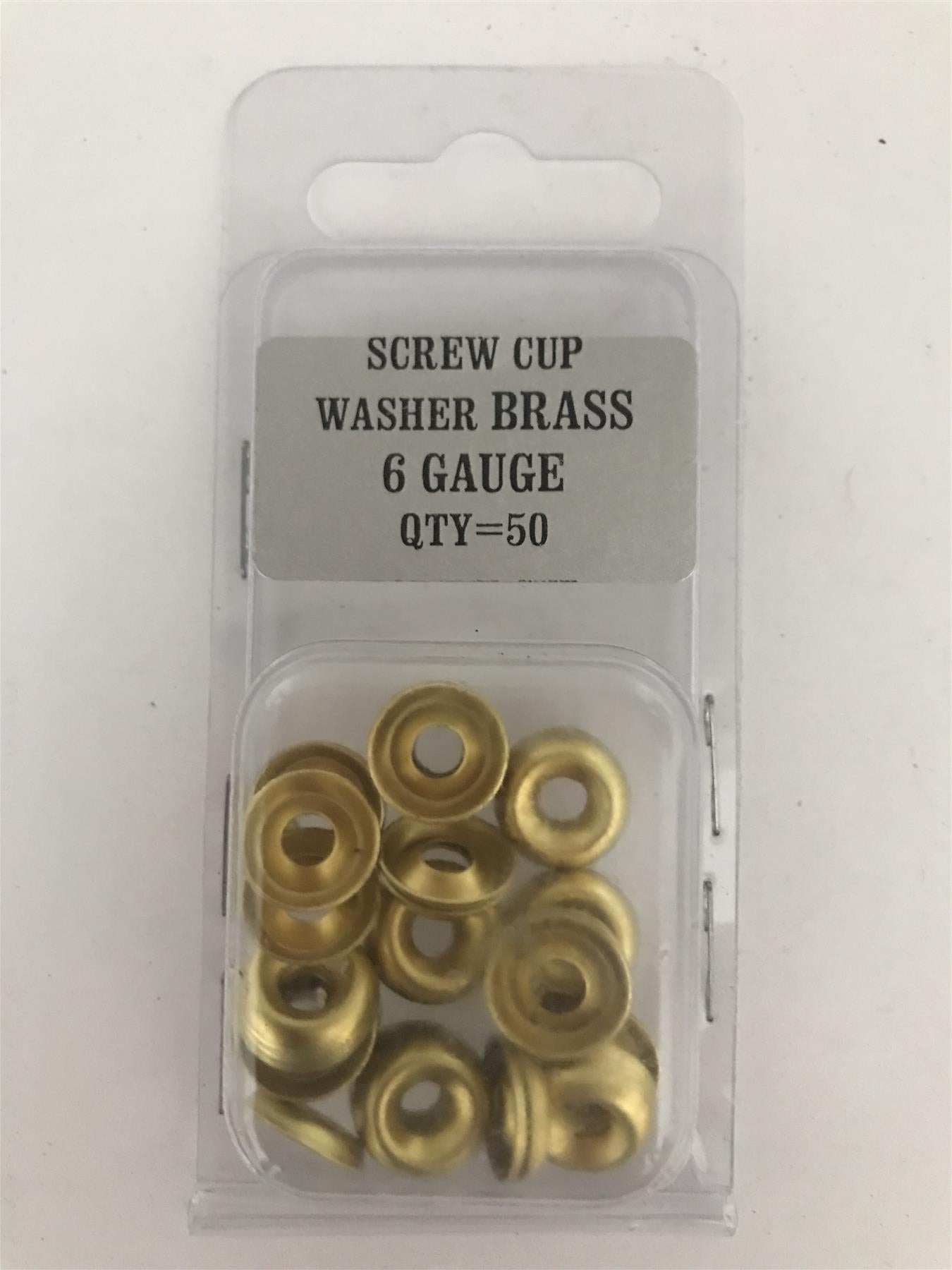 No. 6 Screw Cup Washer Brass Plated (Pack 50)