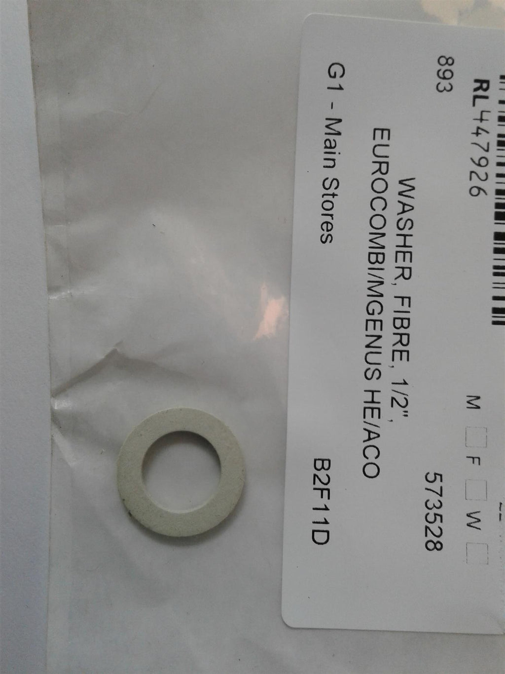 NEW Ariston Chaffoteaux 1/2" FIBRE GASKET RING 573528 (EACH)