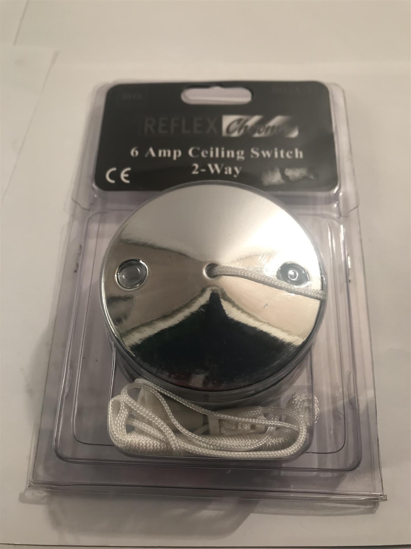 BG Chrome Effect 6 Amp Ceiling Switch 2 Way  802CH-01