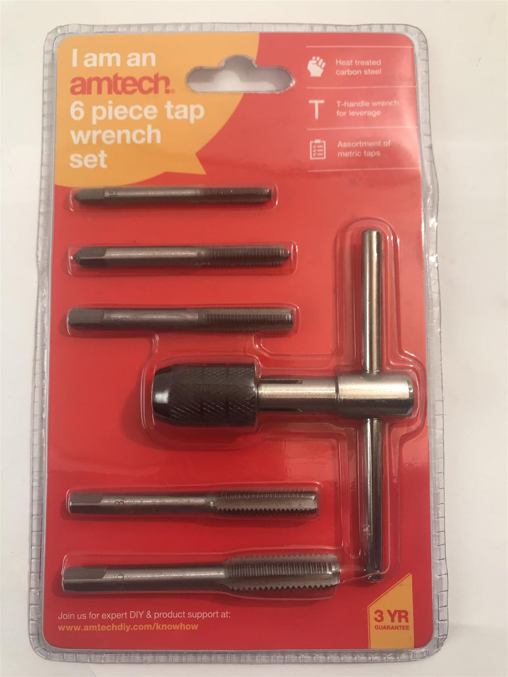 Amtech 6pc Tap Wrench Set M5 M6 M7 M8 M10 & T-handle Wrench  S1470