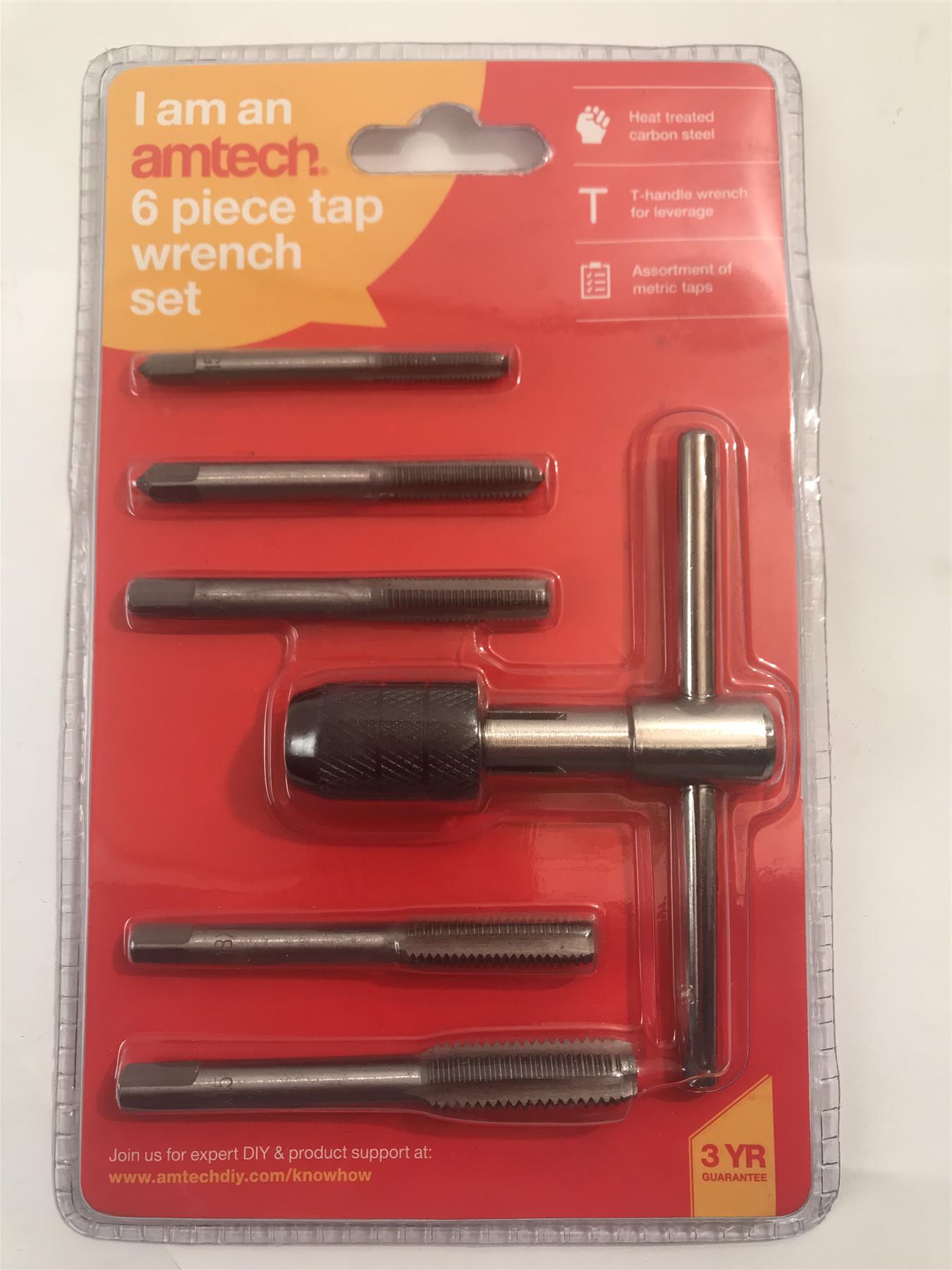 Amtech 6pc Tap Wrench Set M5 M6 M7 M8 M10 & T-handle Wrench  S1470