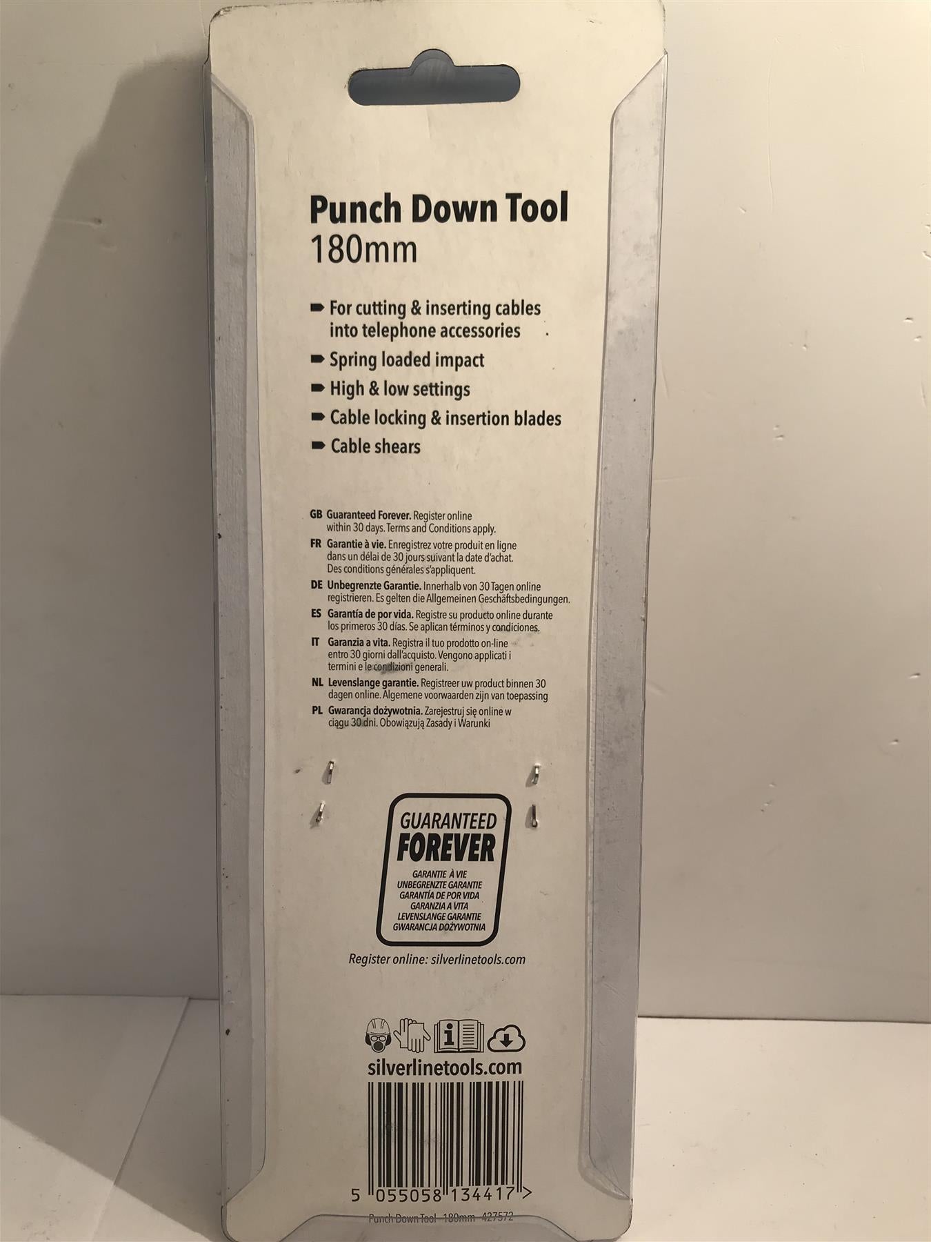 Silverline Punch Down Tool 180mm Spring Loaded High & Low Settings  427572