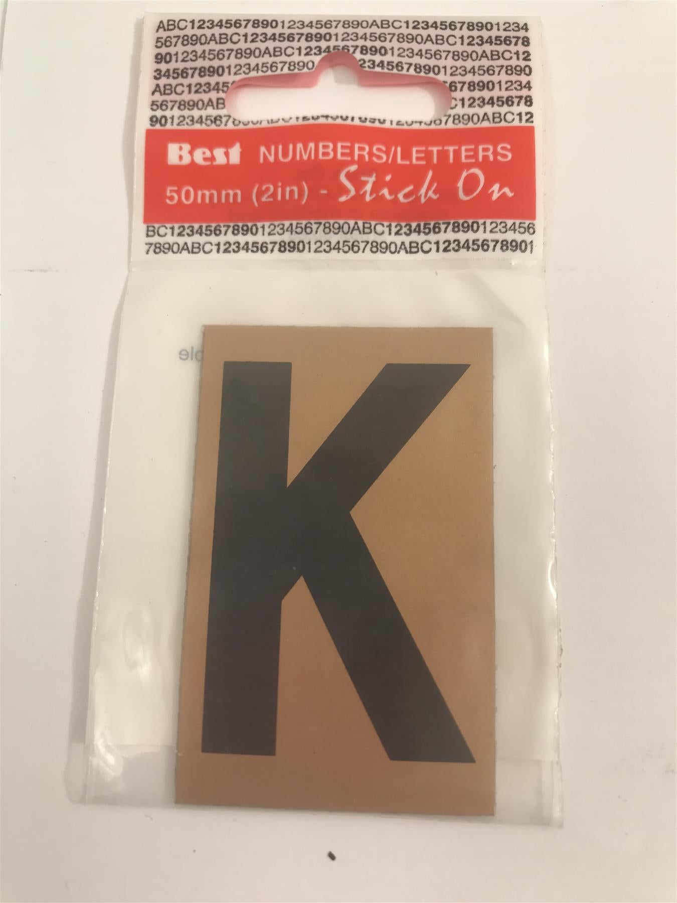 Best Gold/Black Letter K Self Adhesive 1" x 2"