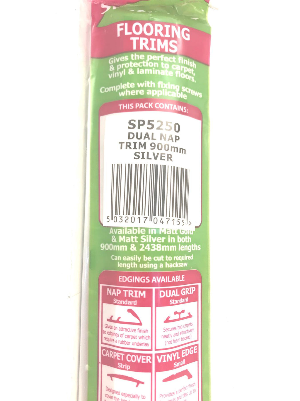 Specialist SP5250 Flooring Dual Nap Silver Trim 900mm