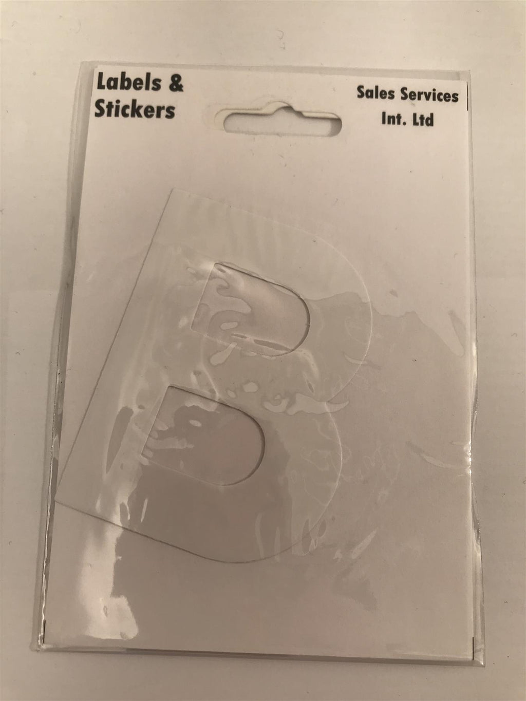 White Letter B Self  Adhesive Waterproof Sticker 8 x 6cm