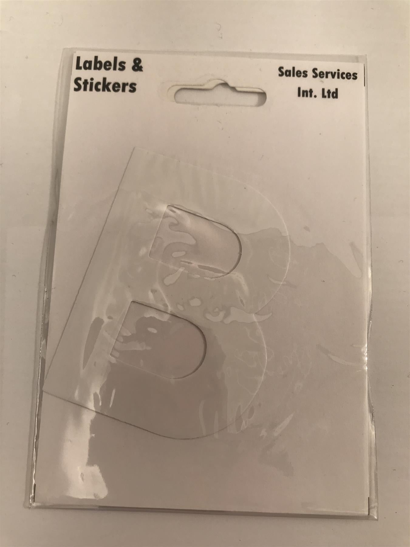 White Letter B Self  Adhesive Waterproof Sticker 8 x 6cm