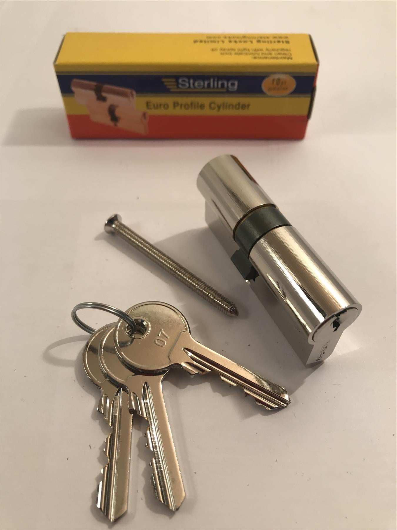 Sterling EPN3035 Double Euro 5 Pin Cylinder 65mm (30x35), Polished Nickel