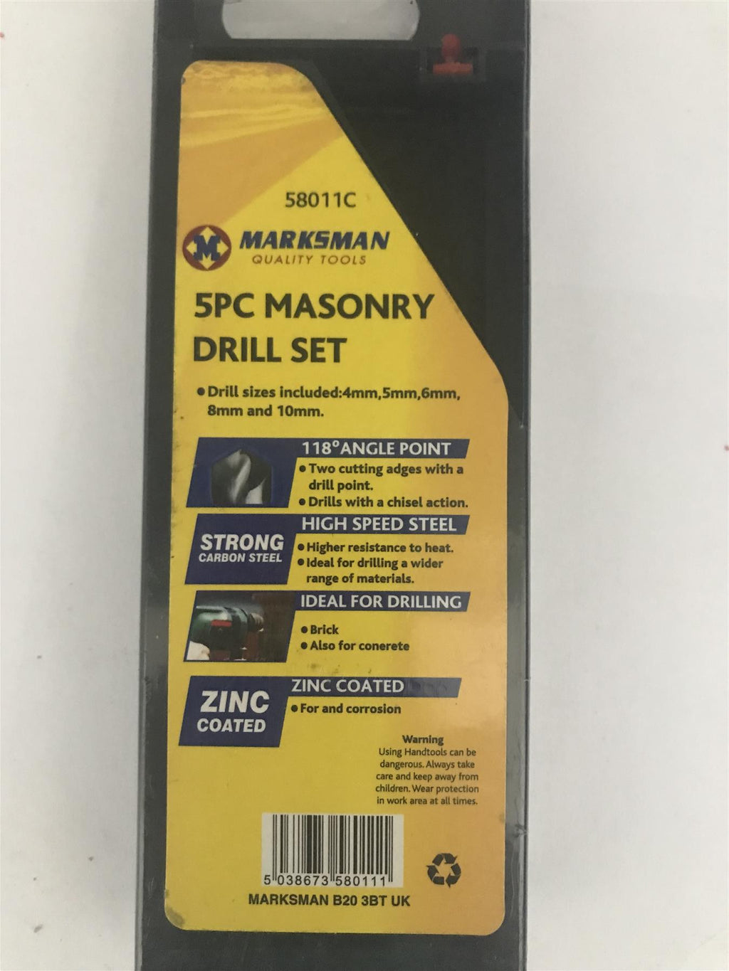 Marksman 5pc Masonry Drill Set 4 - 10mm  58011C
