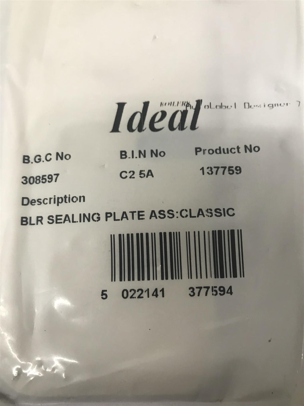 IDEAL 137759 SLR SEALING PLATE ASS:CLASSIC