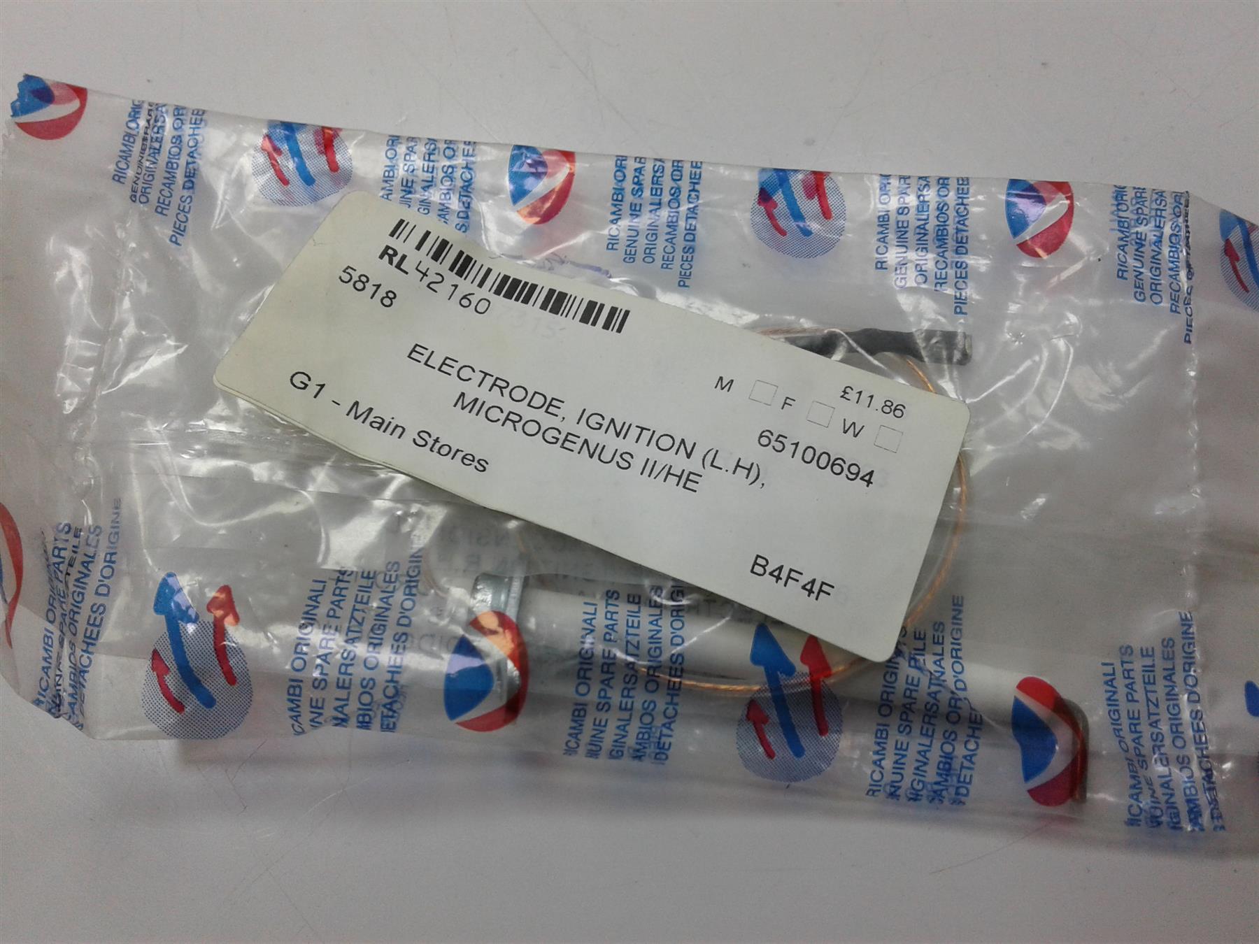 Ariston Microgenus Ignition Electrode LH 65100694 New