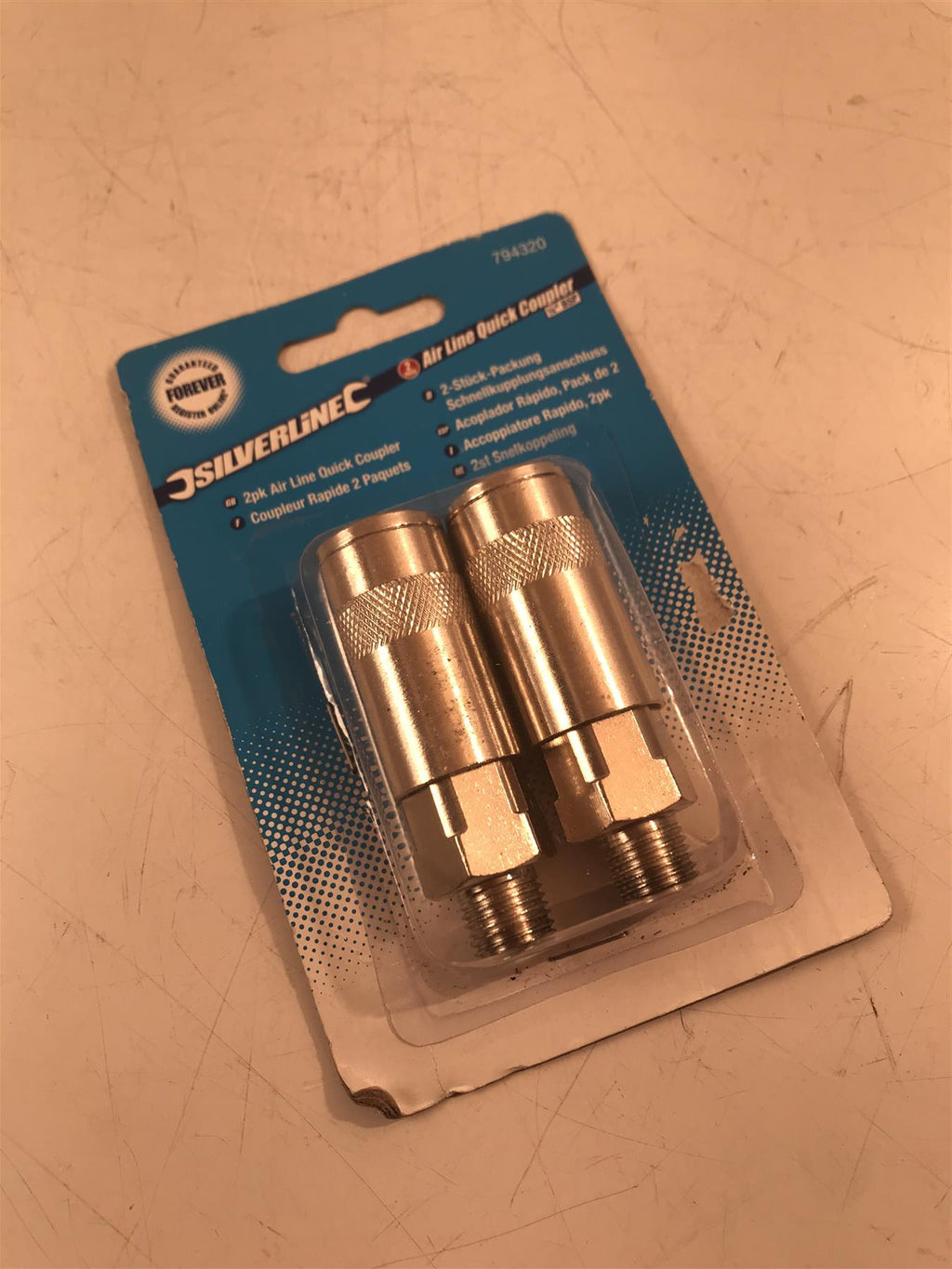Silverline 794320 Air Line Quick Coupler Male Socket 2pk 1/4" BSP