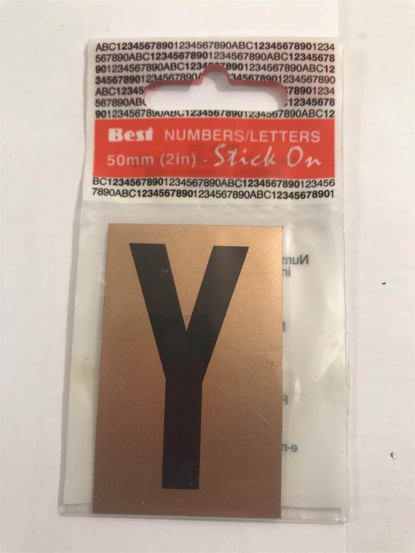 Best Gold/Black Letter Y Self Adhesive 1" x 2"