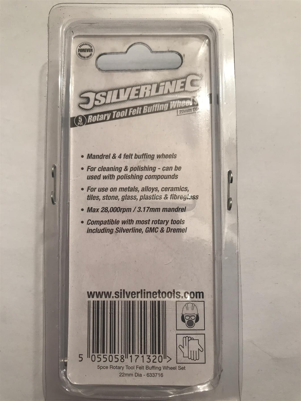 Silverline 5pc Rotary Tool Felt Buffing Wheel Set 22mm Dia 633716
