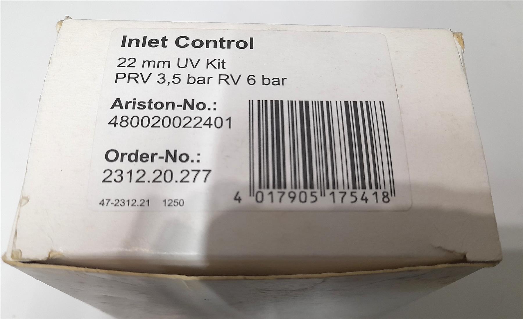 ARISTON 480020022401 INLET CONTROL BALVE 3.5 BAR / 6 BAR BRAND