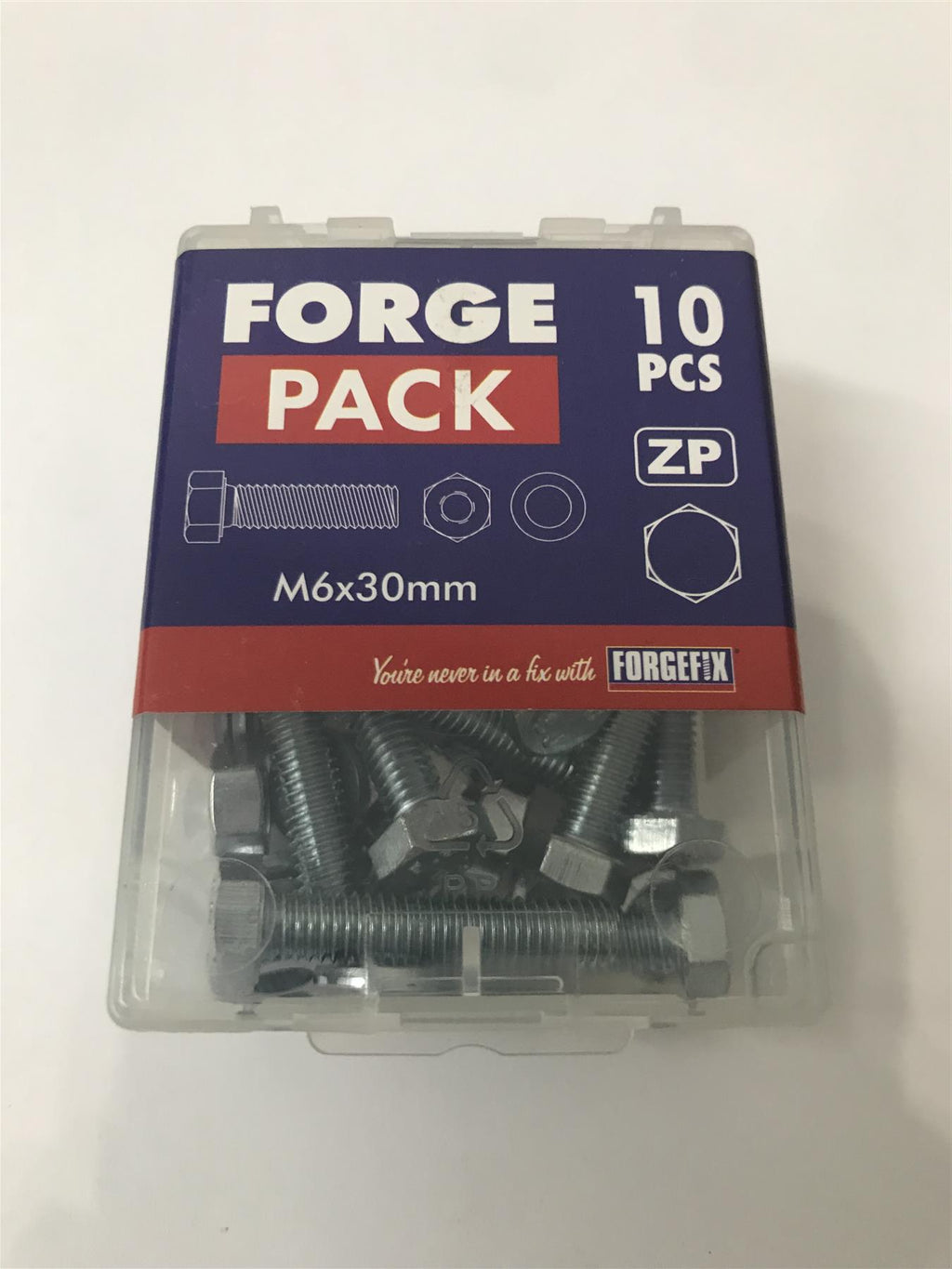 ForgeFix FPHBN630 High Tensile Set Screw ZP M6 x 30mm Forge Pack 10