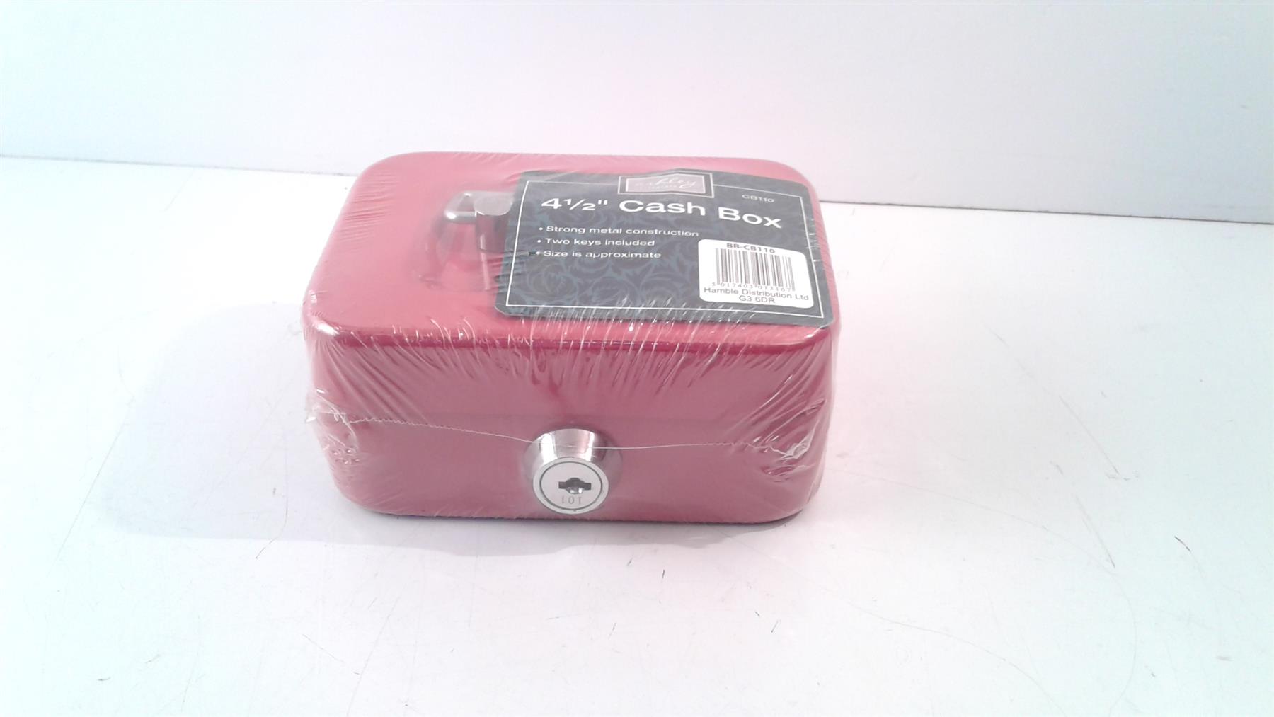 Ashley BB-CB110 4-1/2 Inch Cash Box, Red