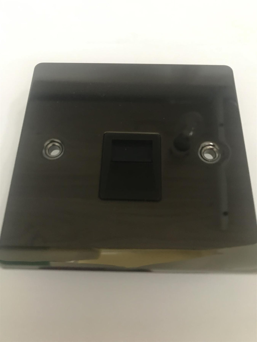 Royale Flat Plate Telephone Master Socket Black Nickel Black Insert