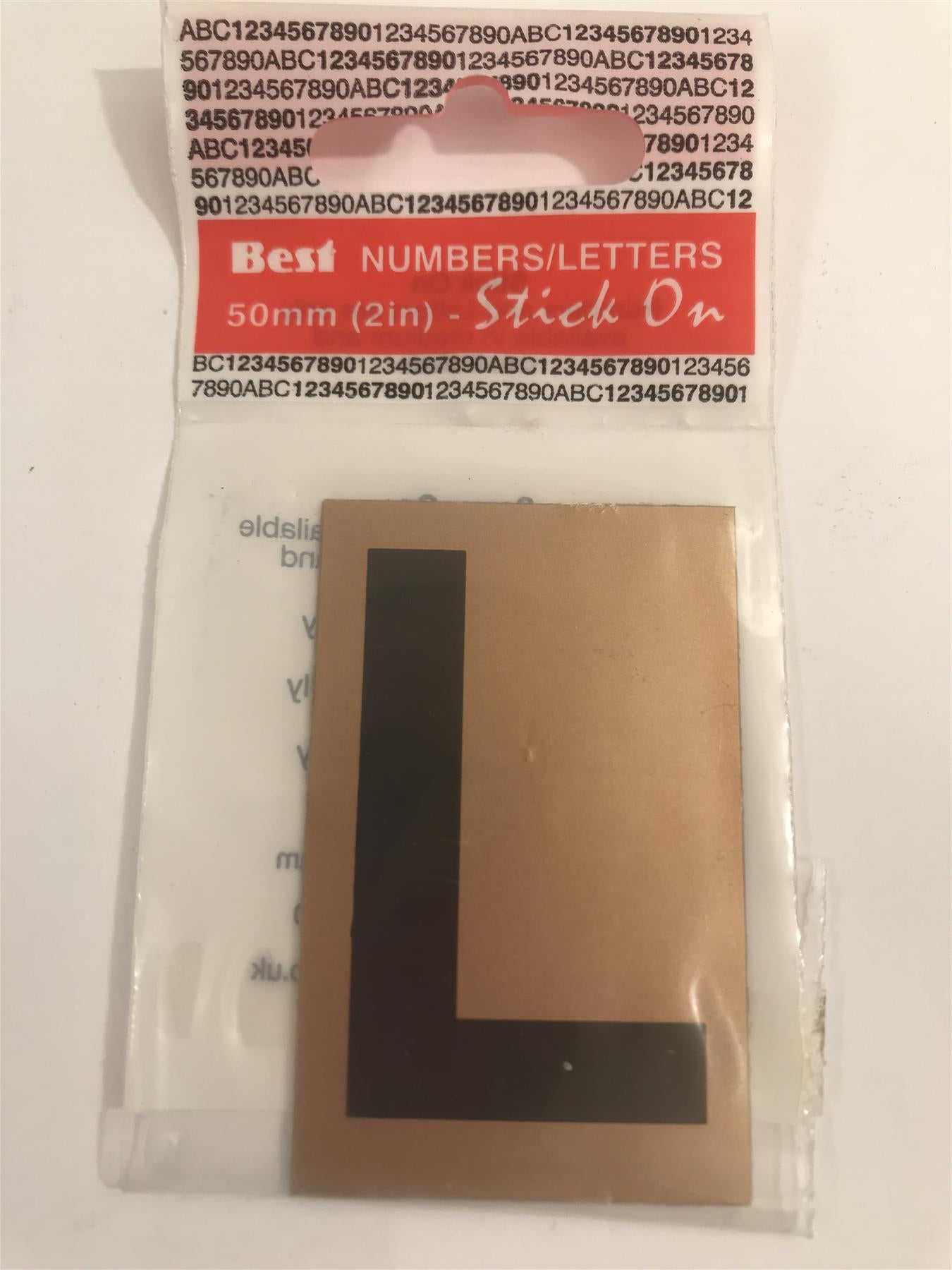 Best Gold/Black Letter L Self Adhesive 1" x 2"