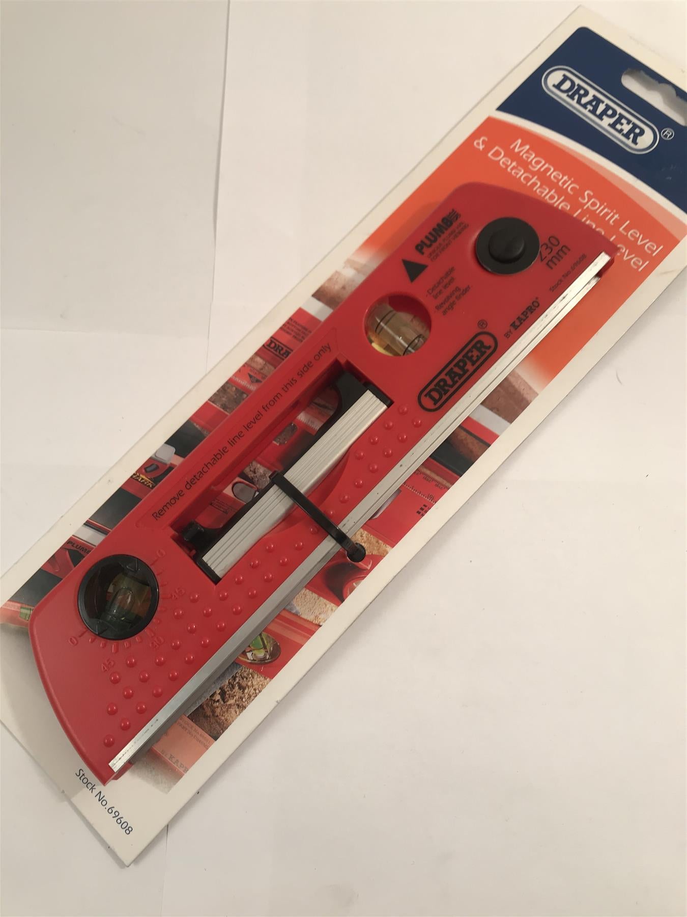Draper 230mm Magnetic Spirit Level & Detachable Line Level  69608