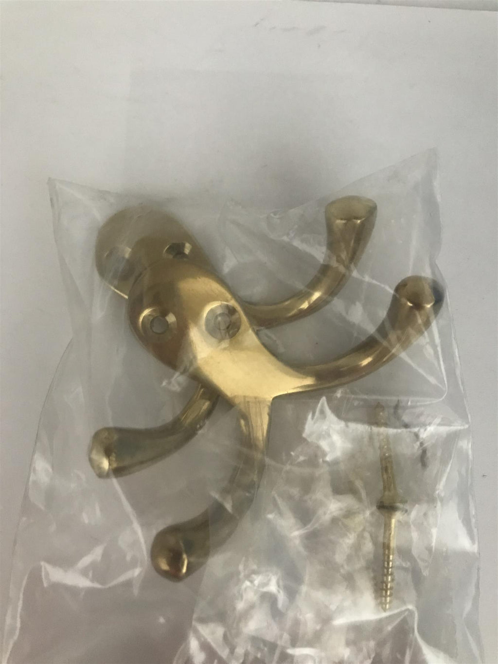 Twin Robe Hook Brass (2 Pack)
