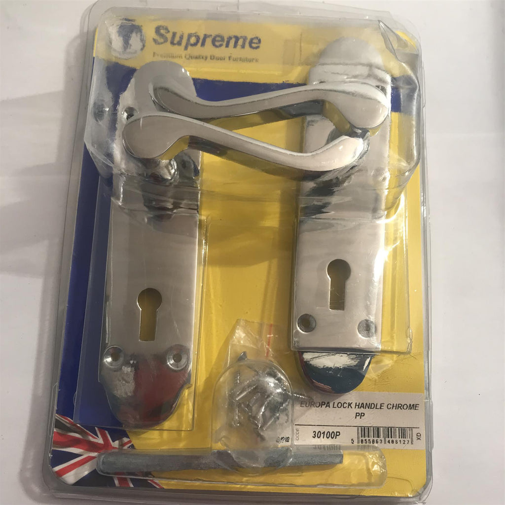 Supreme Europa Lock Handle Scroll Polished Chrome 30100P