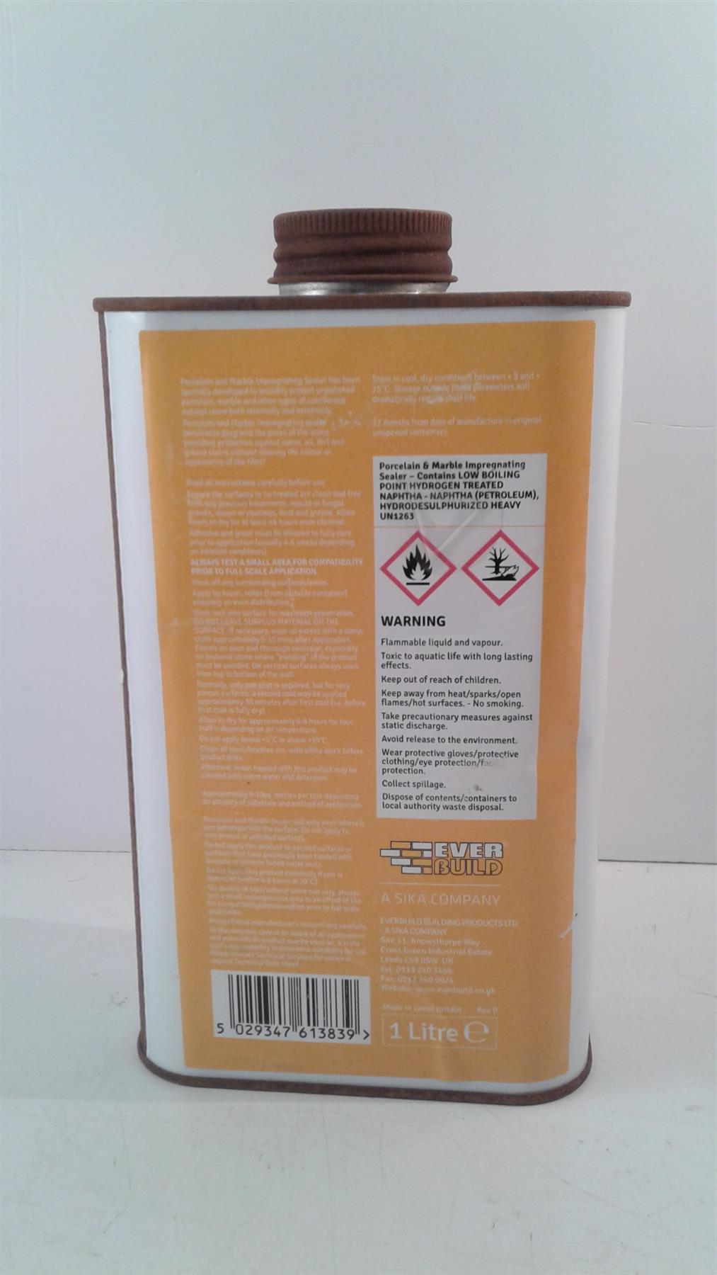 Ever Build Porcelain & Marble Impregnating Sealer 1Ltr