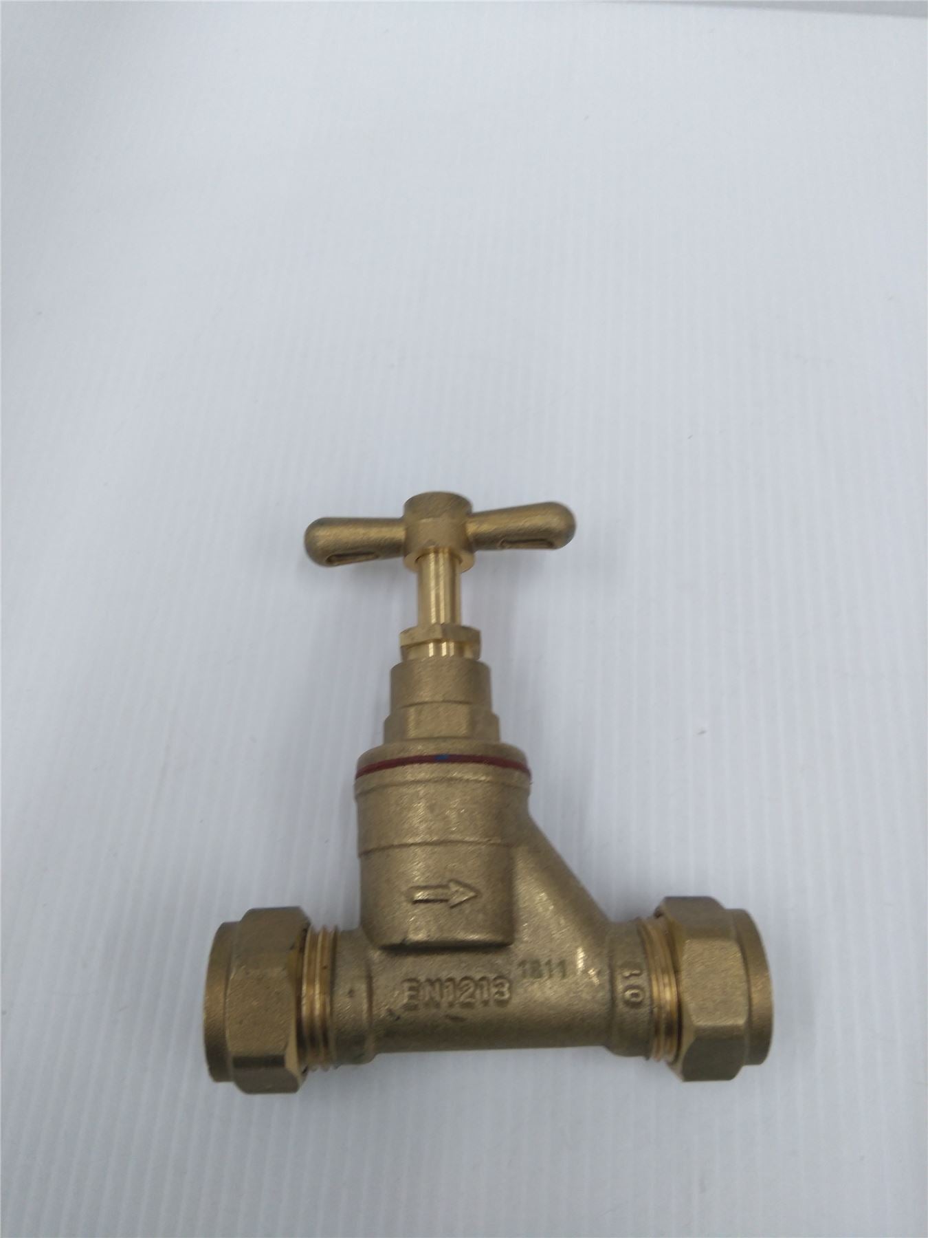 New Compression Mains CxC Center Brass 15mm Tube Stop Tap Valve EN1213
