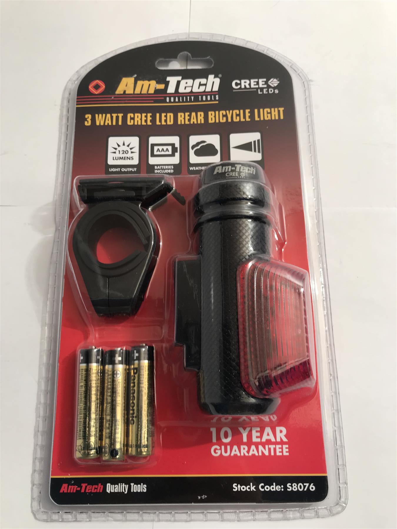 Amtech 3 Watt Cree LED Rear Bicycle Light S8076