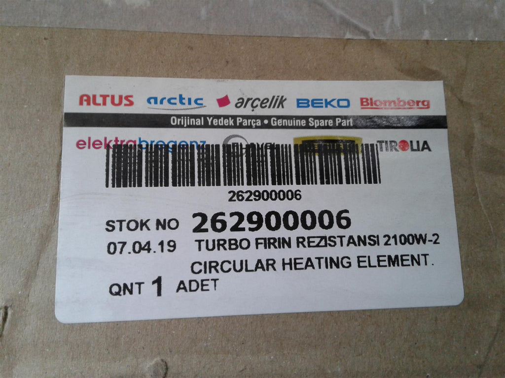 NEW Beko Main Cooker Fan Oven Heater Element 2100W 262900006