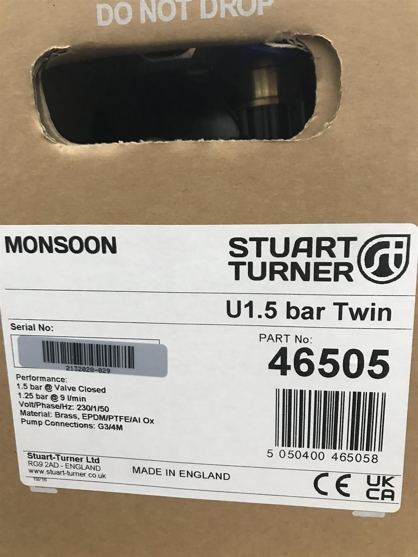Stuart Turner Monsoon Universal Twin Shower Pump 46505 1.5 bar