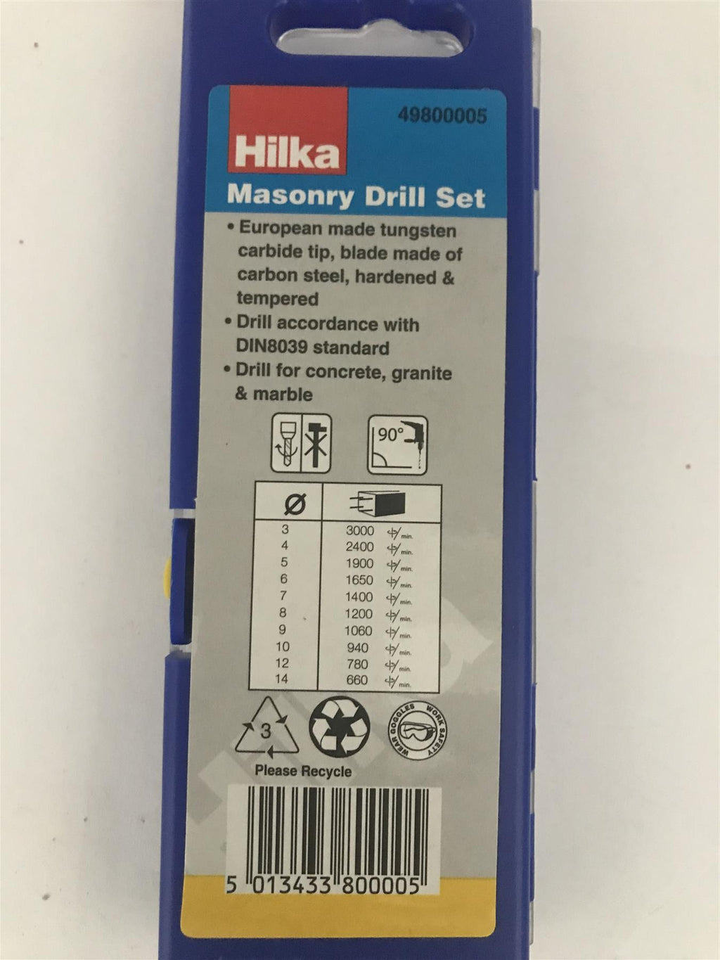 Hilka 5pc Masonry Drill Set  49800005