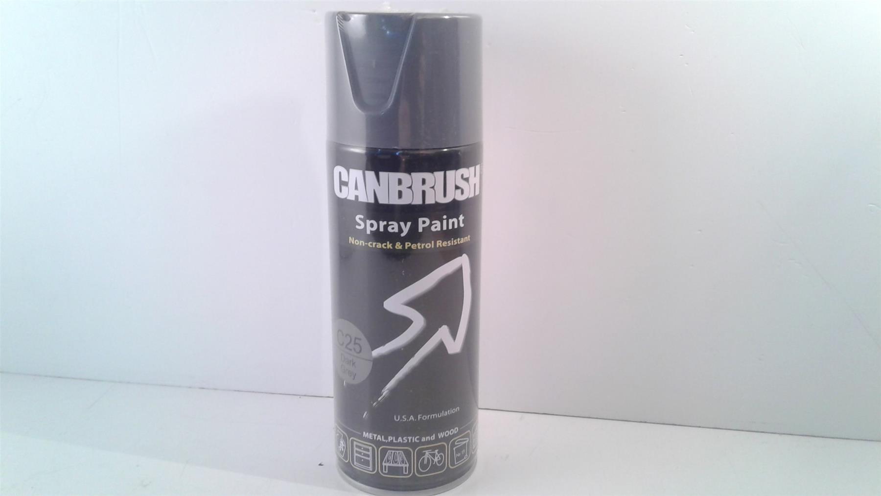 Canbrush Spray Paint C25 Dark Grey for metal, plastic and wood