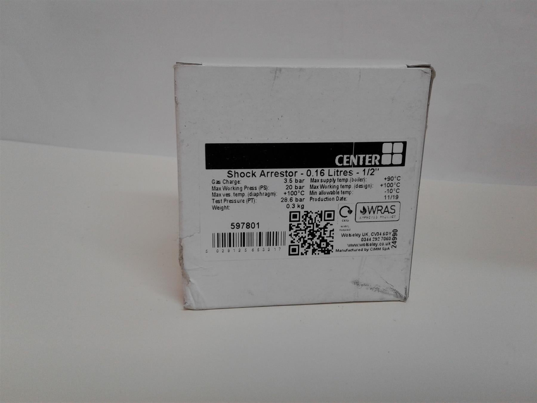 New Center CB 1/2" Potable Expansion Vessel Shock Arrestor/15mm 597801