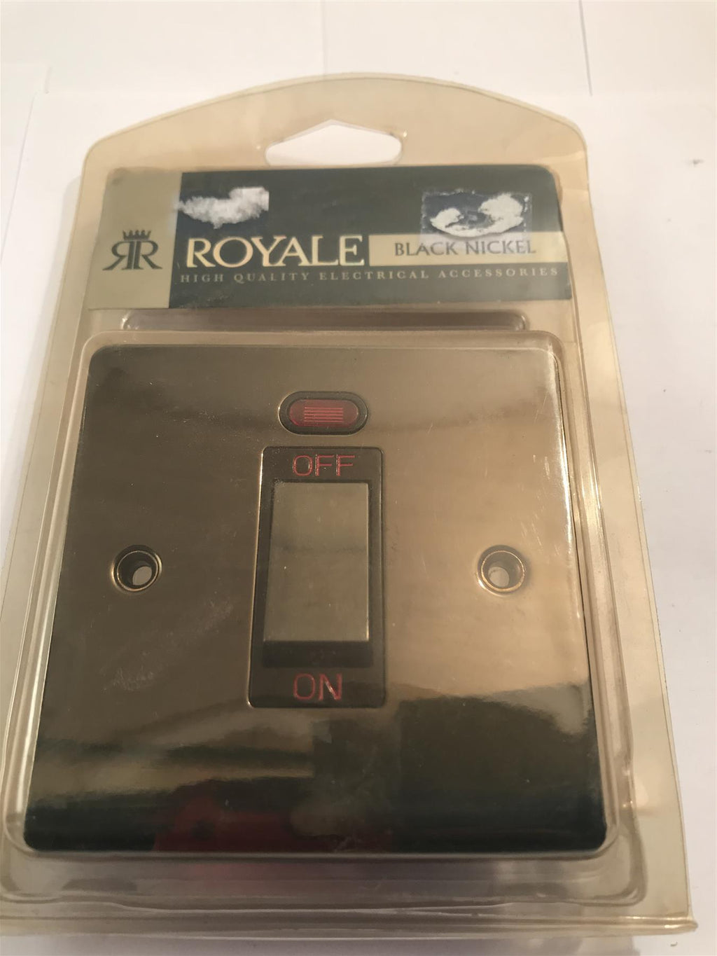 Flat Plate Black Nickel 45A DP Switch & Neon Black Insert  NBFP13